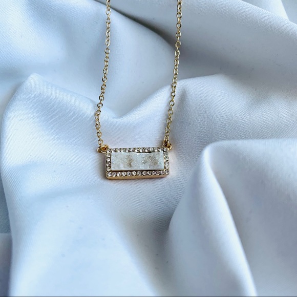 Druzy Bar Necklace - Picture 2 of 3